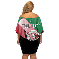 Personalized Sudan Off Shoulder Short Dress Sudanese Secretary Bird Flag Style