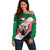 Personalized Sudan Off Shoulder Sweater Sudanese Secretary Bird Flag Style