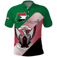 Personalized Sudan Polo Shirt Sudanese Secretary Bird Flag Style