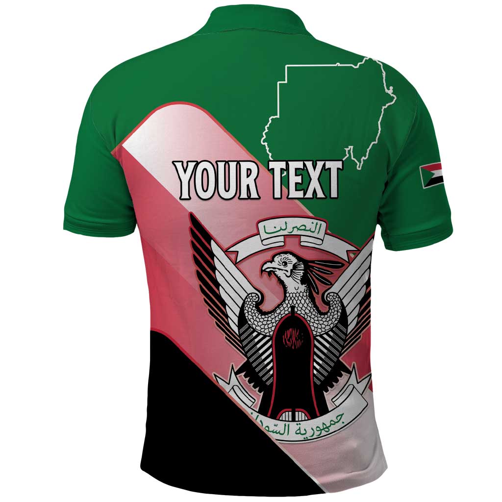 Personalized Sudan Polo Shirt Sudanese Secretary Bird Flag Style