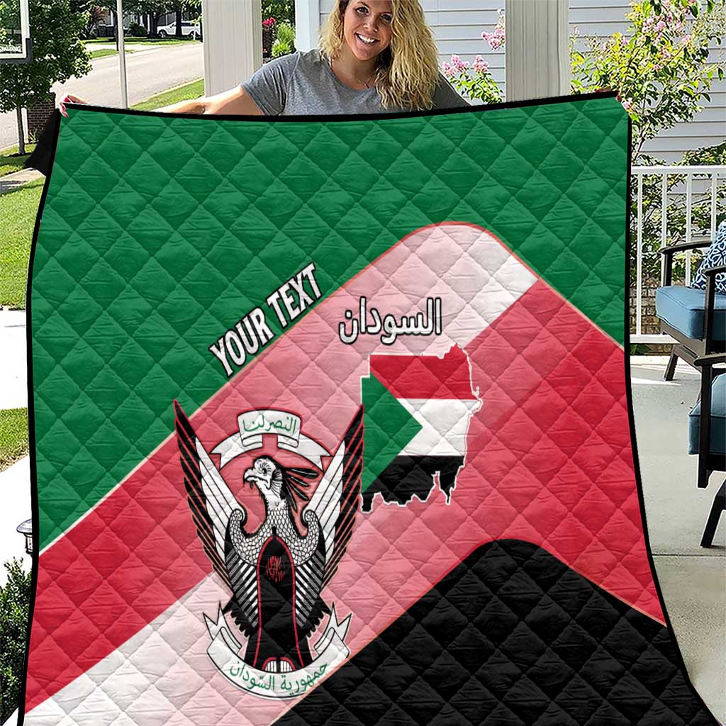 Personalized Sudan Quilt Sudanese Secretary Bird Flag Style