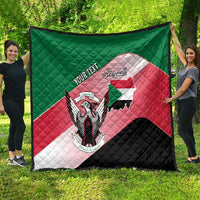 Personalized Sudan Quilt Sudanese Secretary Bird Flag Style