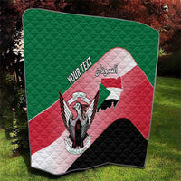 Personalized Sudan Quilt Sudanese Secretary Bird Flag Style