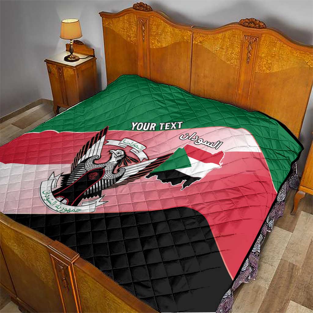 Personalized Sudan Quilt Sudanese Secretary Bird Flag Style