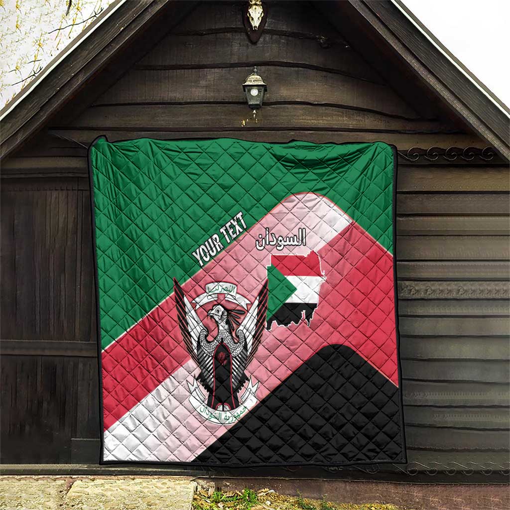 Personalized Sudan Quilt Sudanese Secretary Bird Flag Style