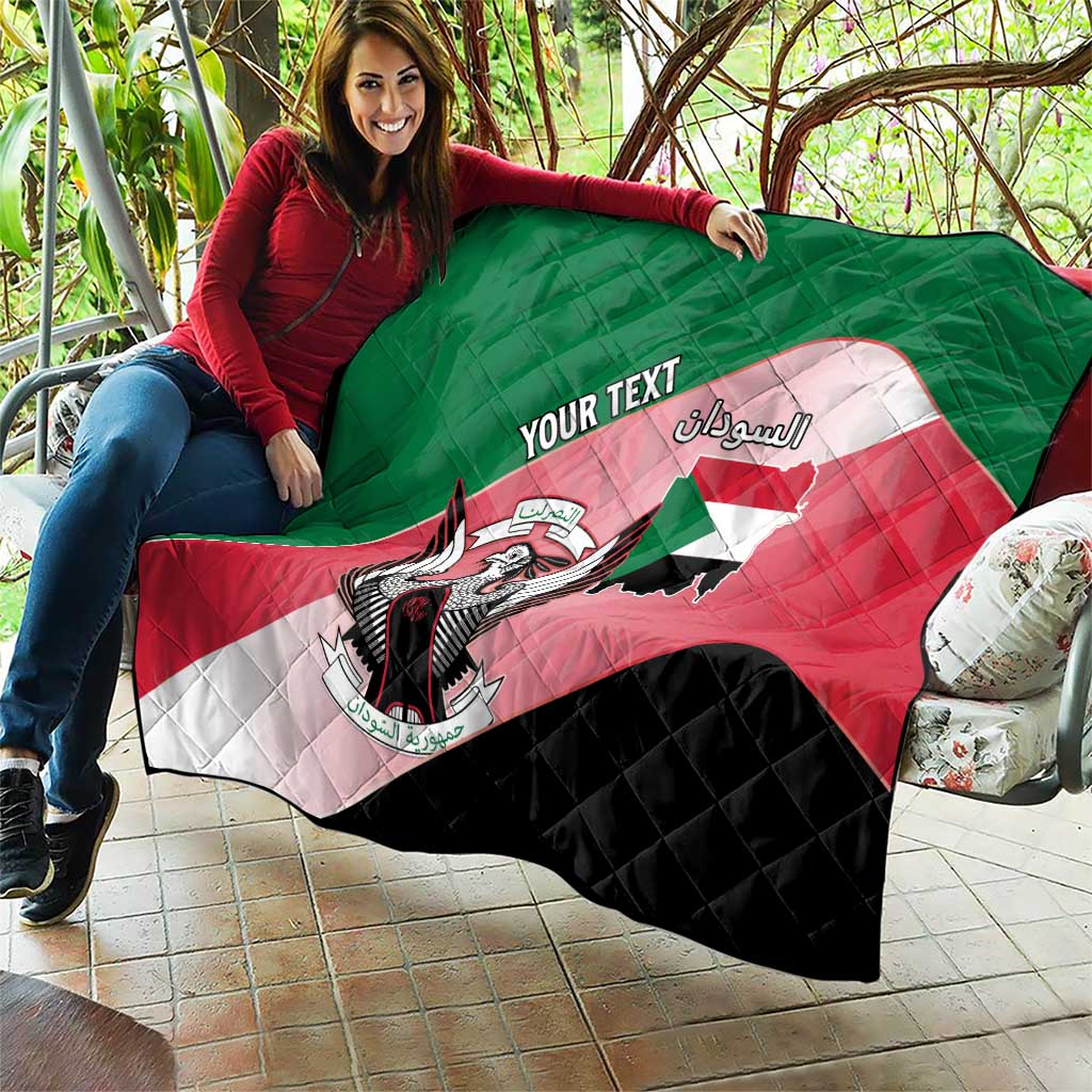 Personalized Sudan Quilt Sudanese Secretary Bird Flag Style