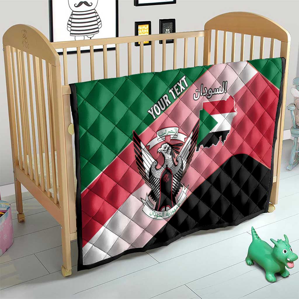 Personalized Sudan Quilt Sudanese Secretary Bird Flag Style