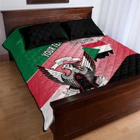 Personalized Sudan Quilt Bed Set Sudanese Secretary Bird Flag Style