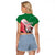 Personalized Sudan Raglan Cropped T Shirt Sudanese Secretary Bird Flag Style