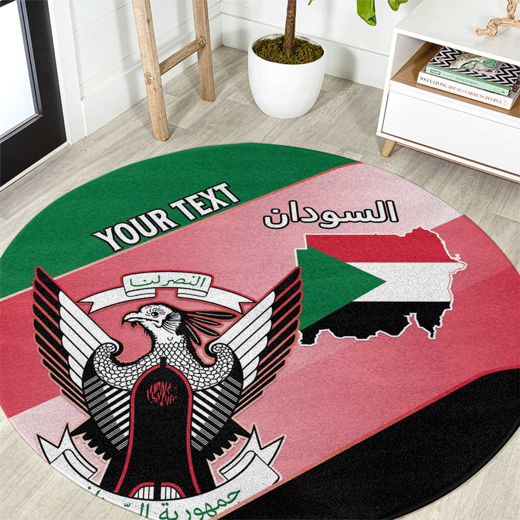 Personalized Sudan Round Carpet Sudanese Secretary Bird Flag Style