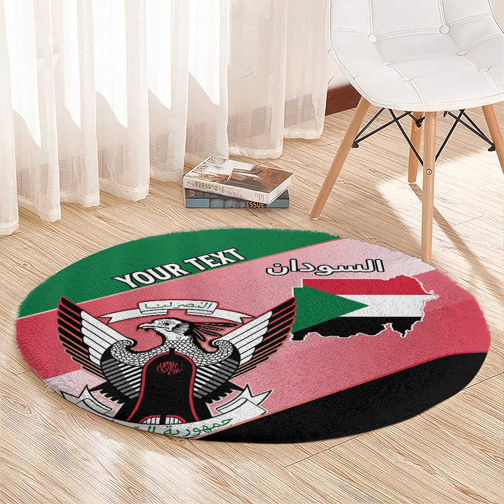 Personalized Sudan Round Carpet Sudanese Secretary Bird Flag Style