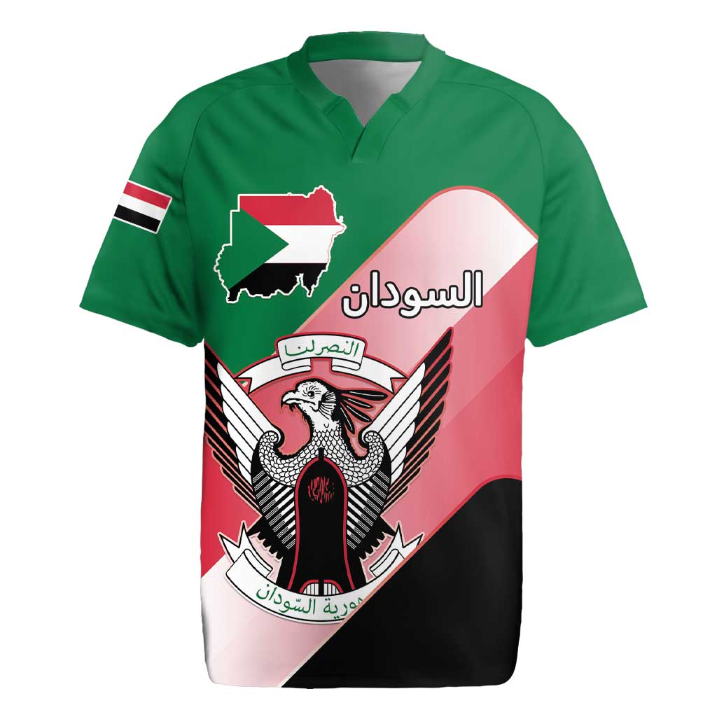Personalized Sudan Rugby Jersey Sudanese Secretary Bird Flag Style