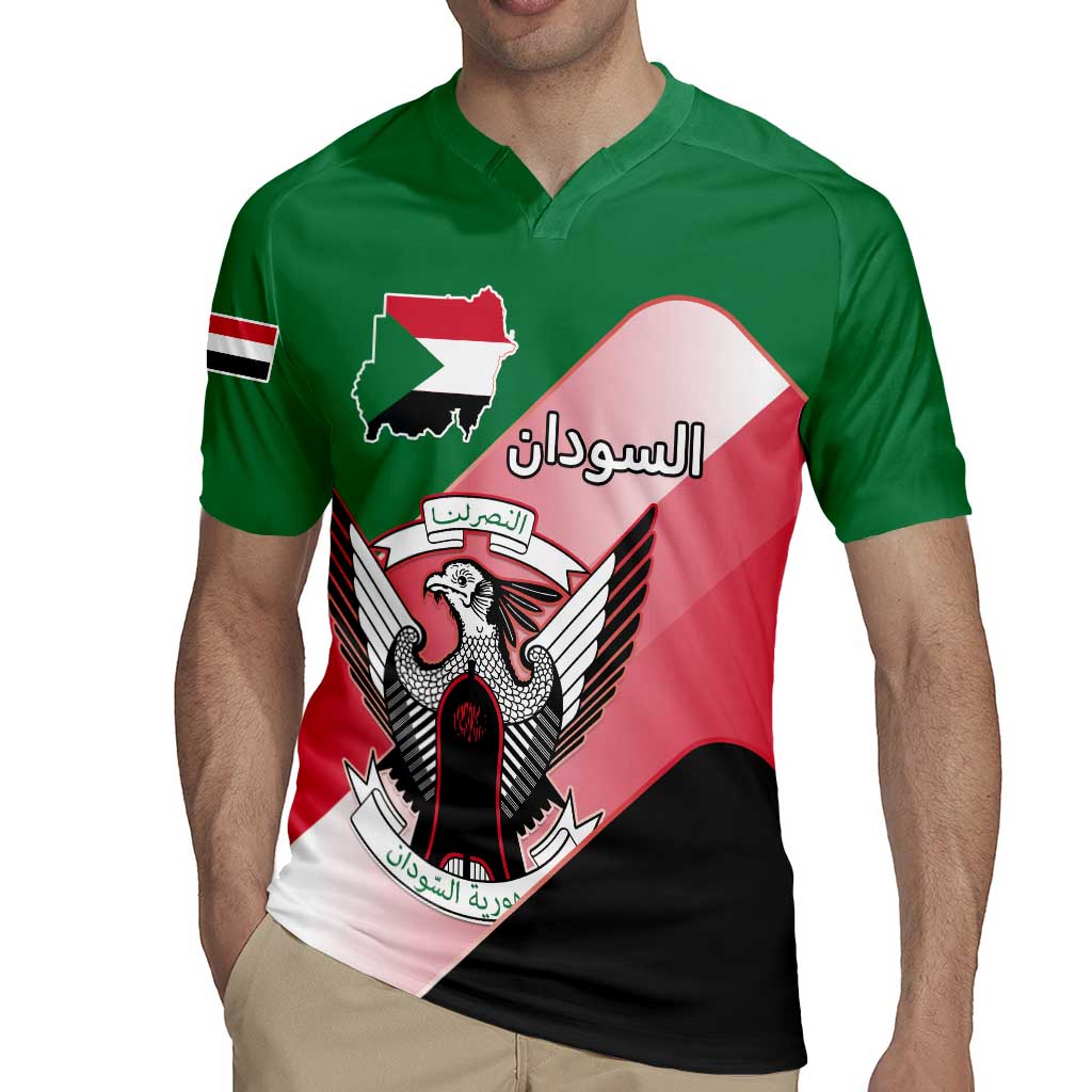 Personalized Sudan Rugby Jersey Sudanese Secretary Bird Flag Style