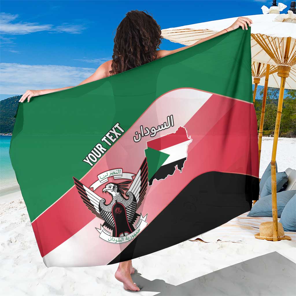 Personalized Sudan Sarong Sudanese Secretary Bird Flag Style