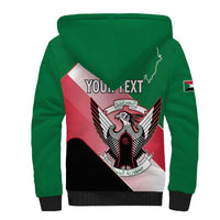Personalized Sudan Sherpa Hoodie Sudanese Secretary Bird Flag Style
