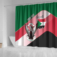 Personalized Sudan Shower Curtain Sudanese Secretary Bird Flag Style