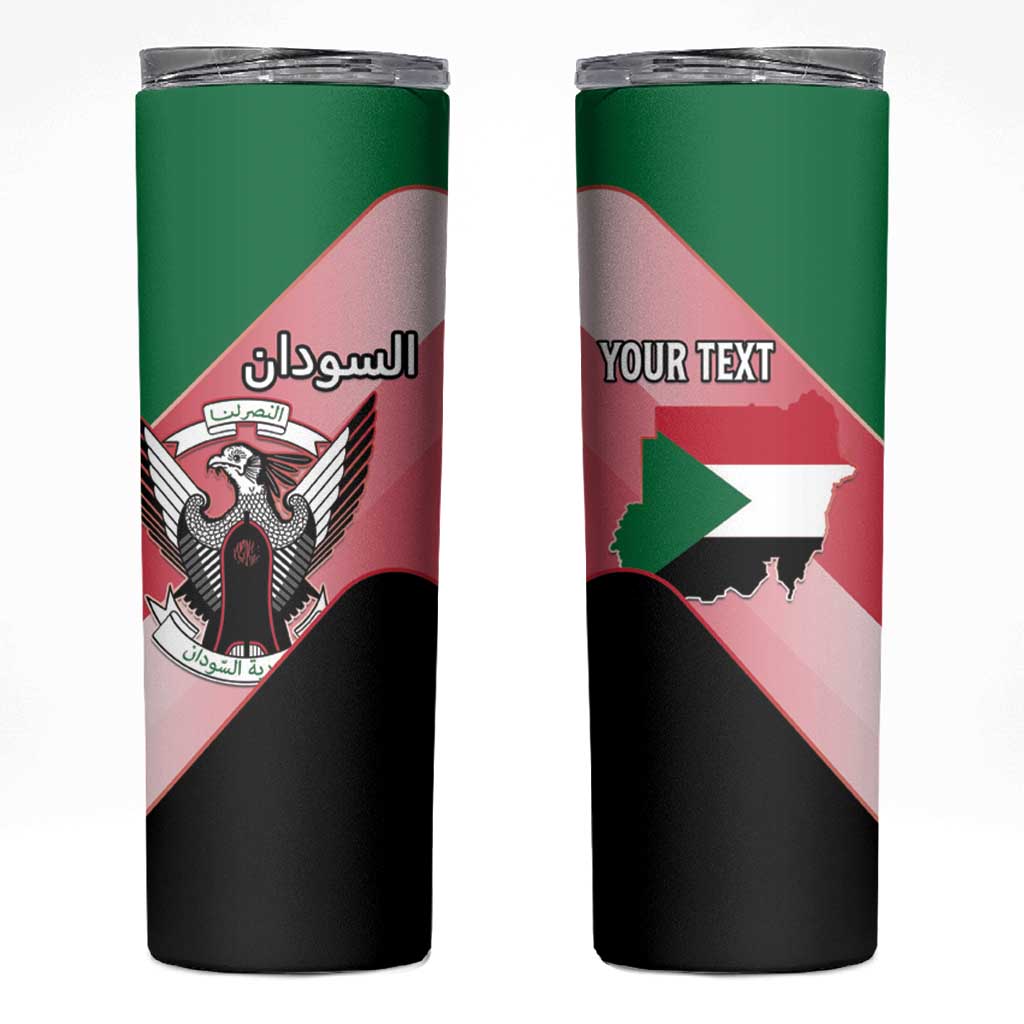 Personalized Sudan Skinny Tumbler Sudanese Secretary Bird Flag Style