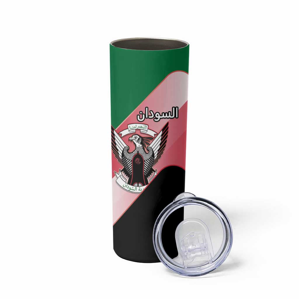 Personalized Sudan Skinny Tumbler Sudanese Secretary Bird Flag Style