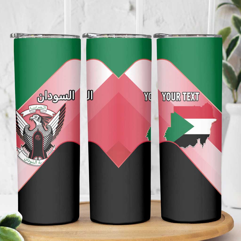 Personalized Sudan Skinny Tumbler Sudanese Secretary Bird Flag Style