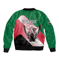 Personalized Sudan Sleeve Zip Bomber Jacket Sudanese Secretary Bird Flag Style