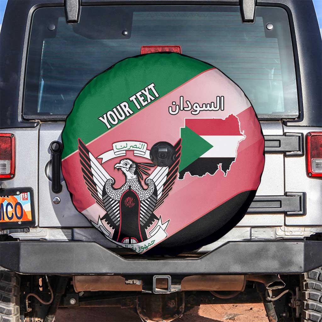 Personalized Sudan Spare Tire Cover Sudanese Secretary Bird Flag Style