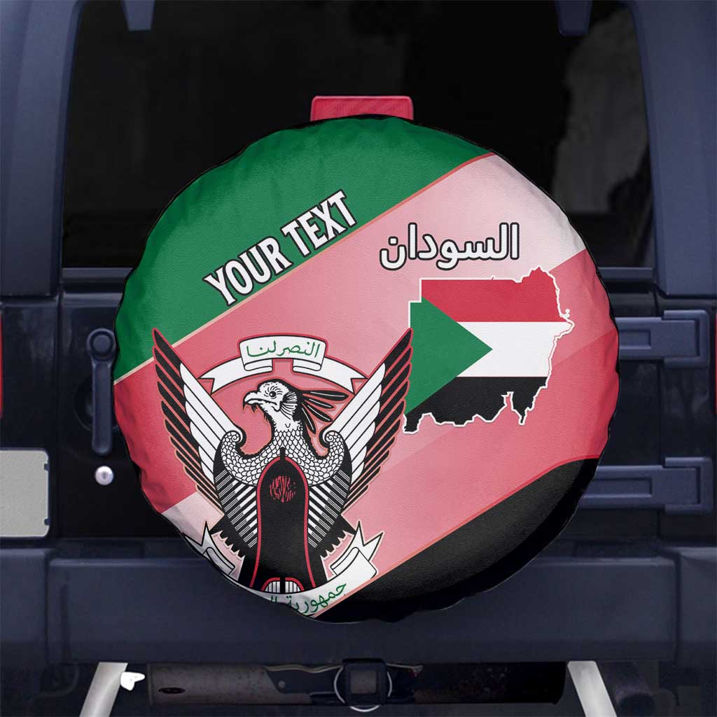 Personalized Sudan Spare Tire Cover Sudanese Secretary Bird Flag Style