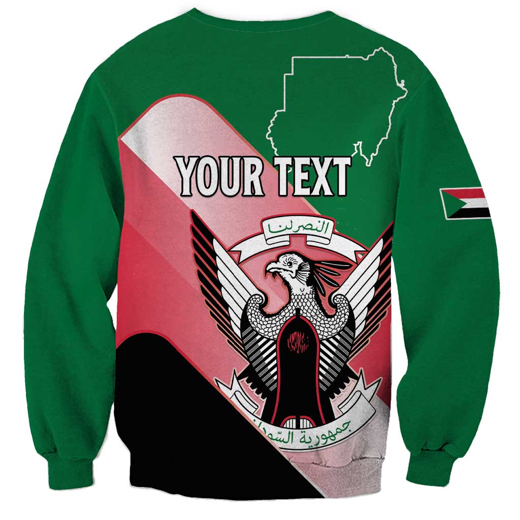 Personalized Sudan Sweatshirt Sudanese Secretary Bird Flag Style