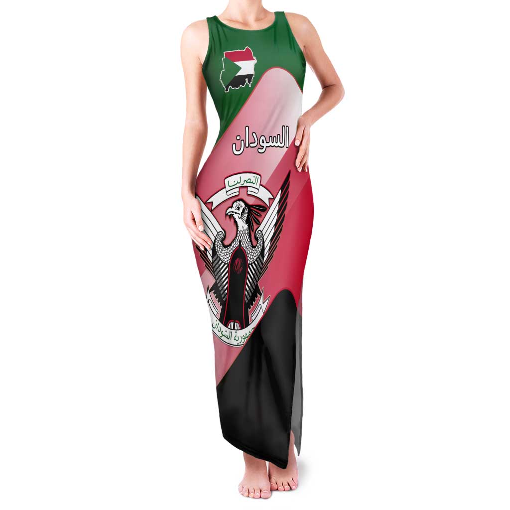 Personalized Sudan Tank Maxi Dress Sudanese Secretary Bird Flag Style