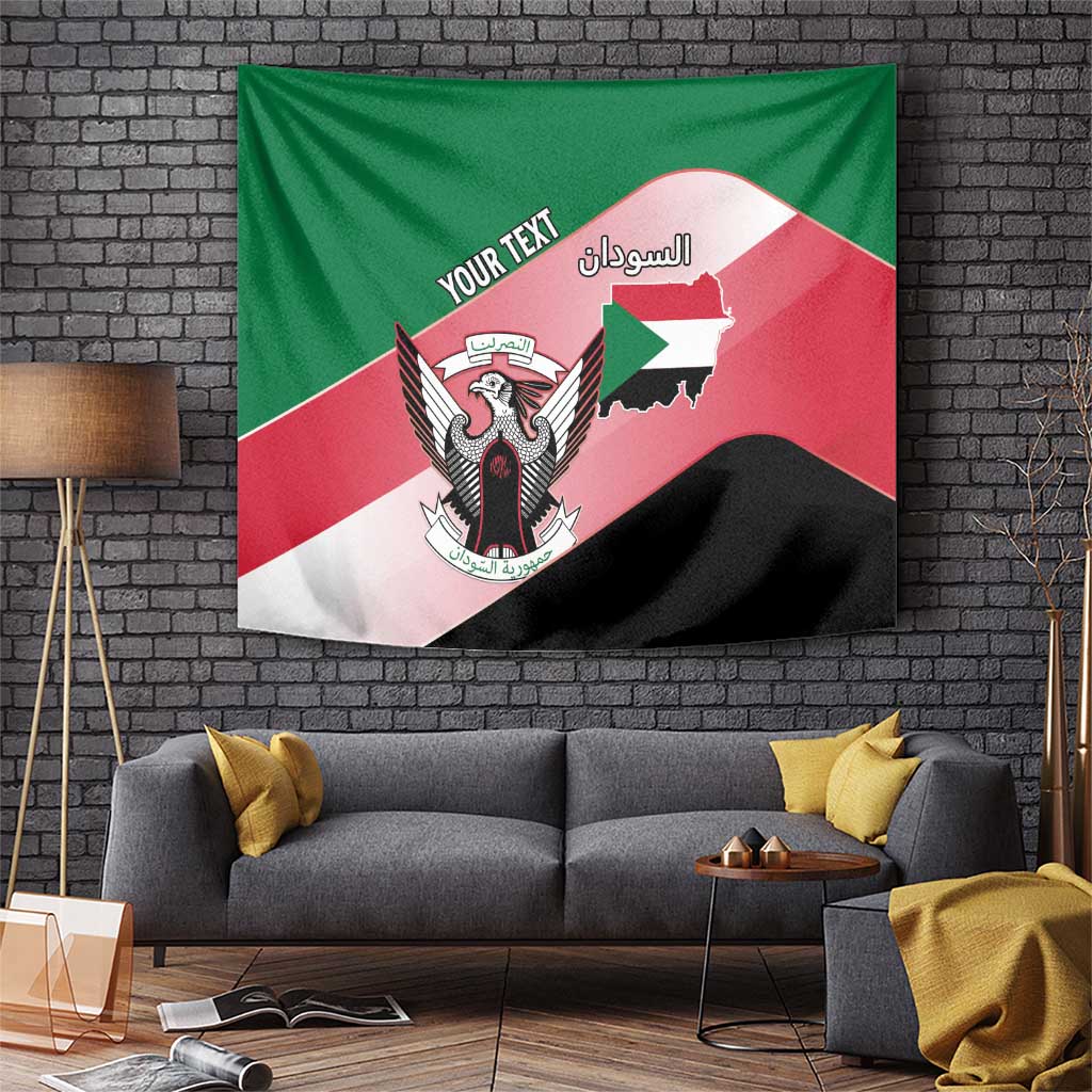 Personalized Sudan Tapestry Sudanese Secretary Bird Flag Style