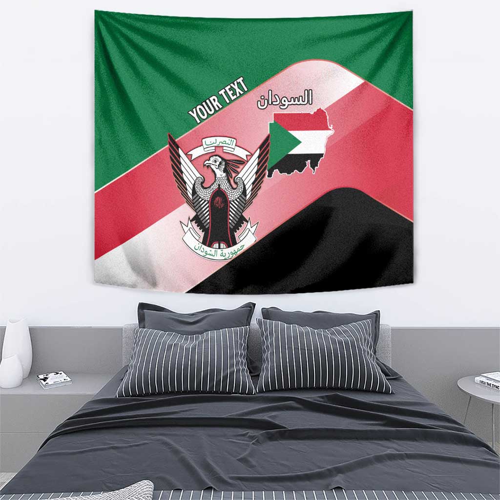Personalized Sudan Tapestry Sudanese Secretary Bird Flag Style