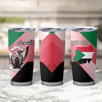 Personalized Sudan Tumbler Cup Sudanese Secretary Bird Flag Style