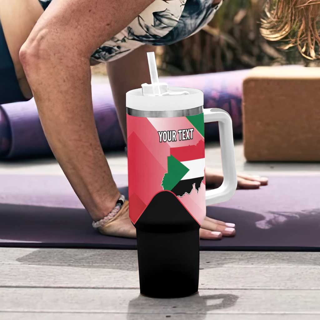 Personalized Sudan Tumbler With Handle Sudanese Secretary Bird Flag Style