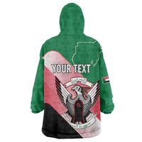 Personalized Sudan Wearable Blanket Hoodie Sudanese Secretary Bird Flag Style