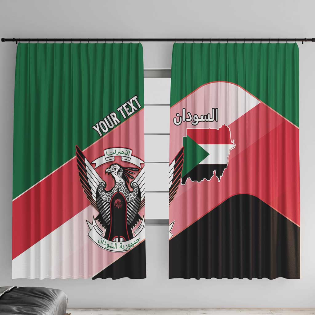 Personalized Sudan Window Curtain Sudanese Secretary Bird Flag Style