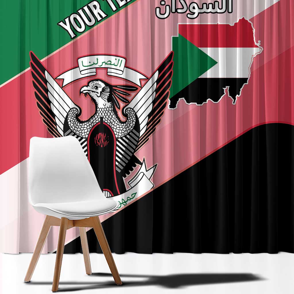 Personalized Sudan Window Curtain Sudanese Secretary Bird Flag Style