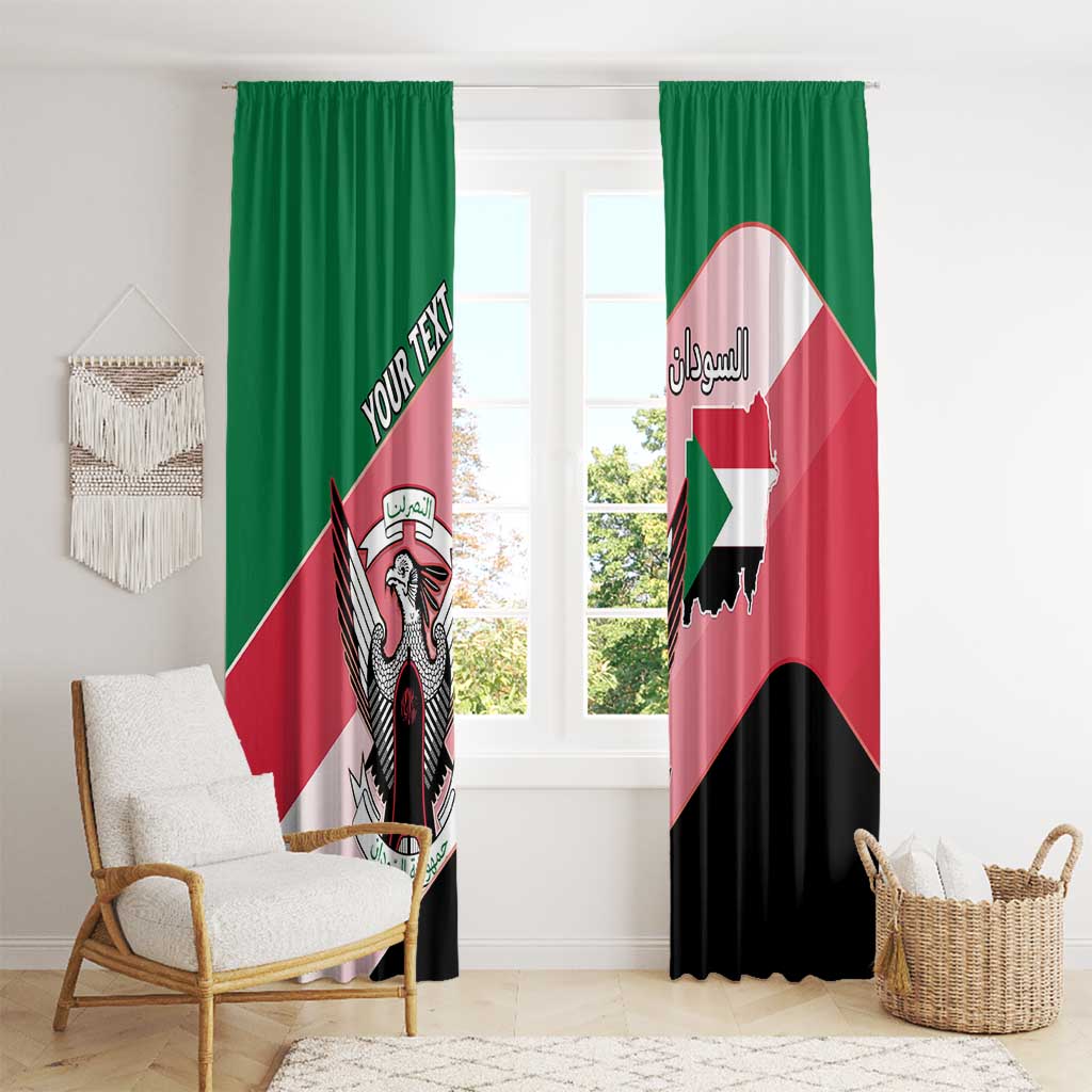 Personalized Sudan Window Curtain Sudanese Secretary Bird Flag Style