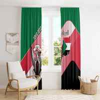 Personalized Sudan Window Curtain Sudanese Secretary Bird Flag Style