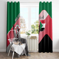 Personalized Sudan Window Curtain Sudanese Secretary Bird Flag Style
