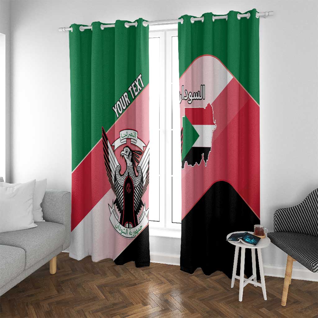 Personalized Sudan Window Curtain Sudanese Secretary Bird Flag Style