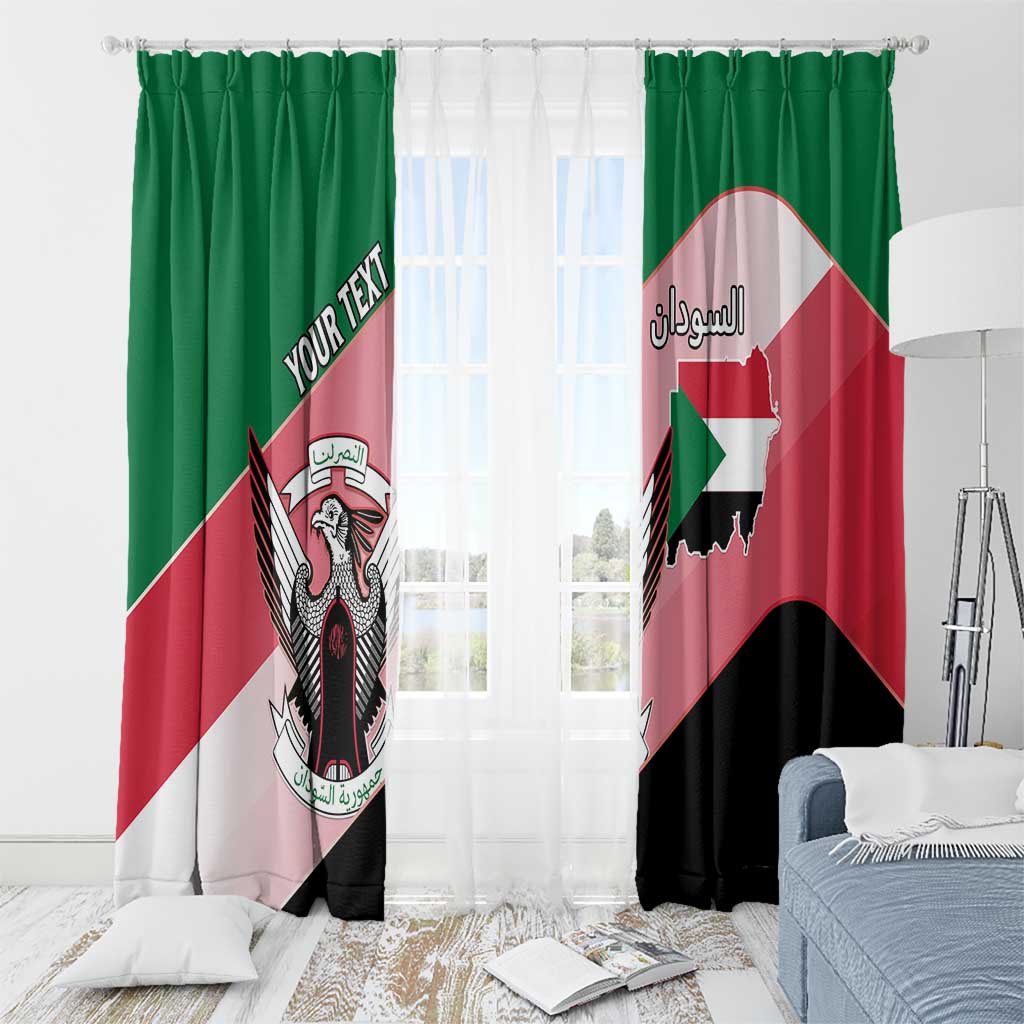 Personalized Sudan Window Curtain Sudanese Secretary Bird Flag Style