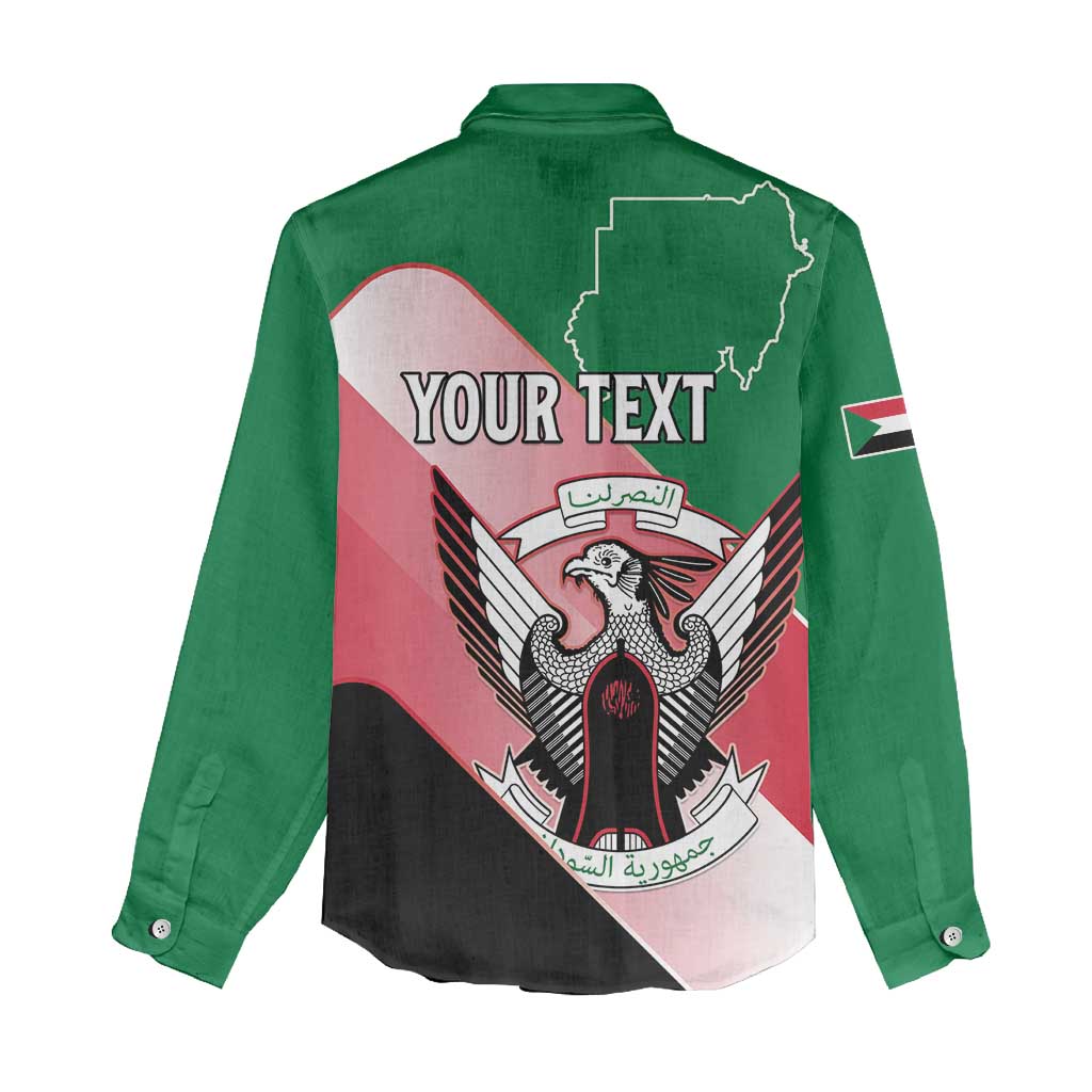 Personalized Sudan Women Casual Shirt Sudanese Secretary Bird Flag Style
