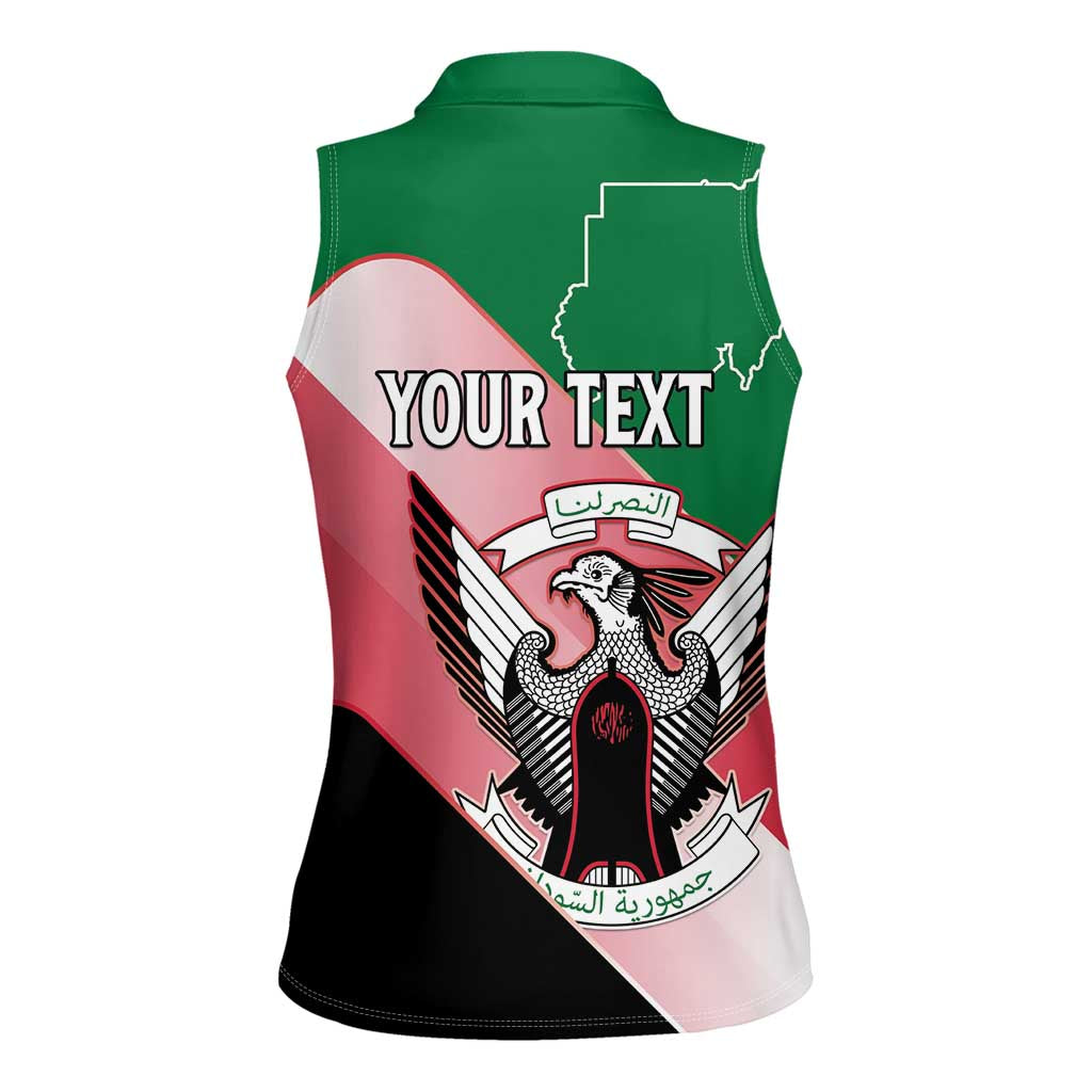 Personalized Sudan Women Sleeveless Polo Shirt Sudanese Secretary Bird Flag Style
