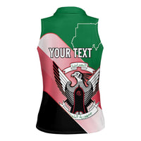 Personalized Sudan Women Sleeveless Polo Shirt Sudanese Secretary Bird Flag Style