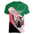 Personalized Sudan Women V-Neck T-Shirt Sudanese Secretary Bird Flag Style