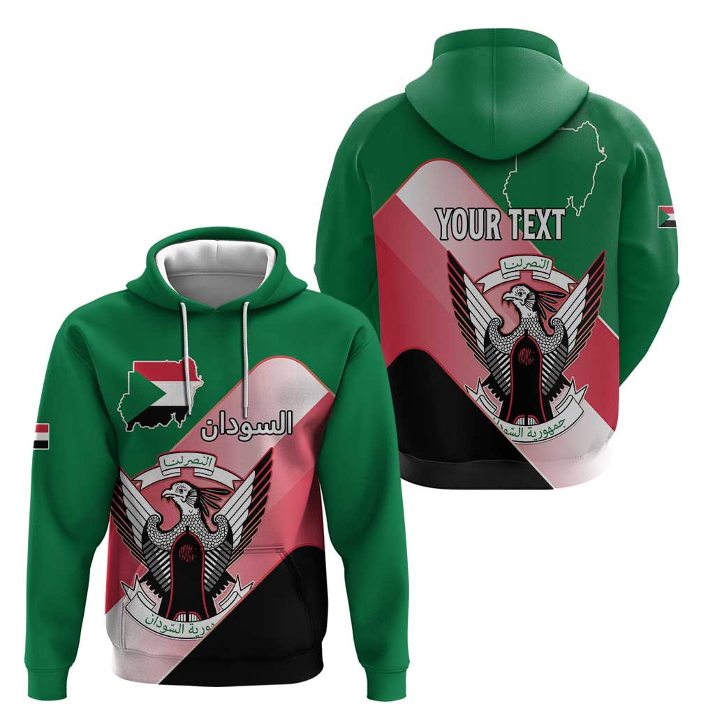 Personalized Sudan Zip Hoodie Sudanese Secretary Bird Flag Style
