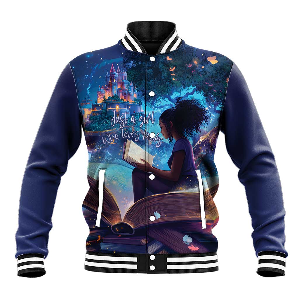 Black Girls Book Lovers Baseball Jacket Just A Girl Who Loves Books