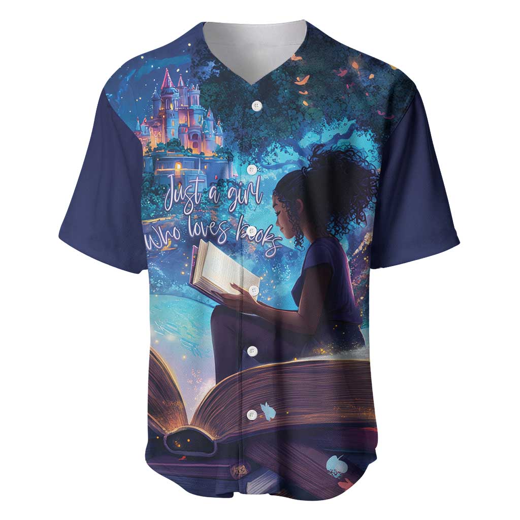 Black Girls Book Lovers Baseball Jersey Just A Girl Who Loves Books