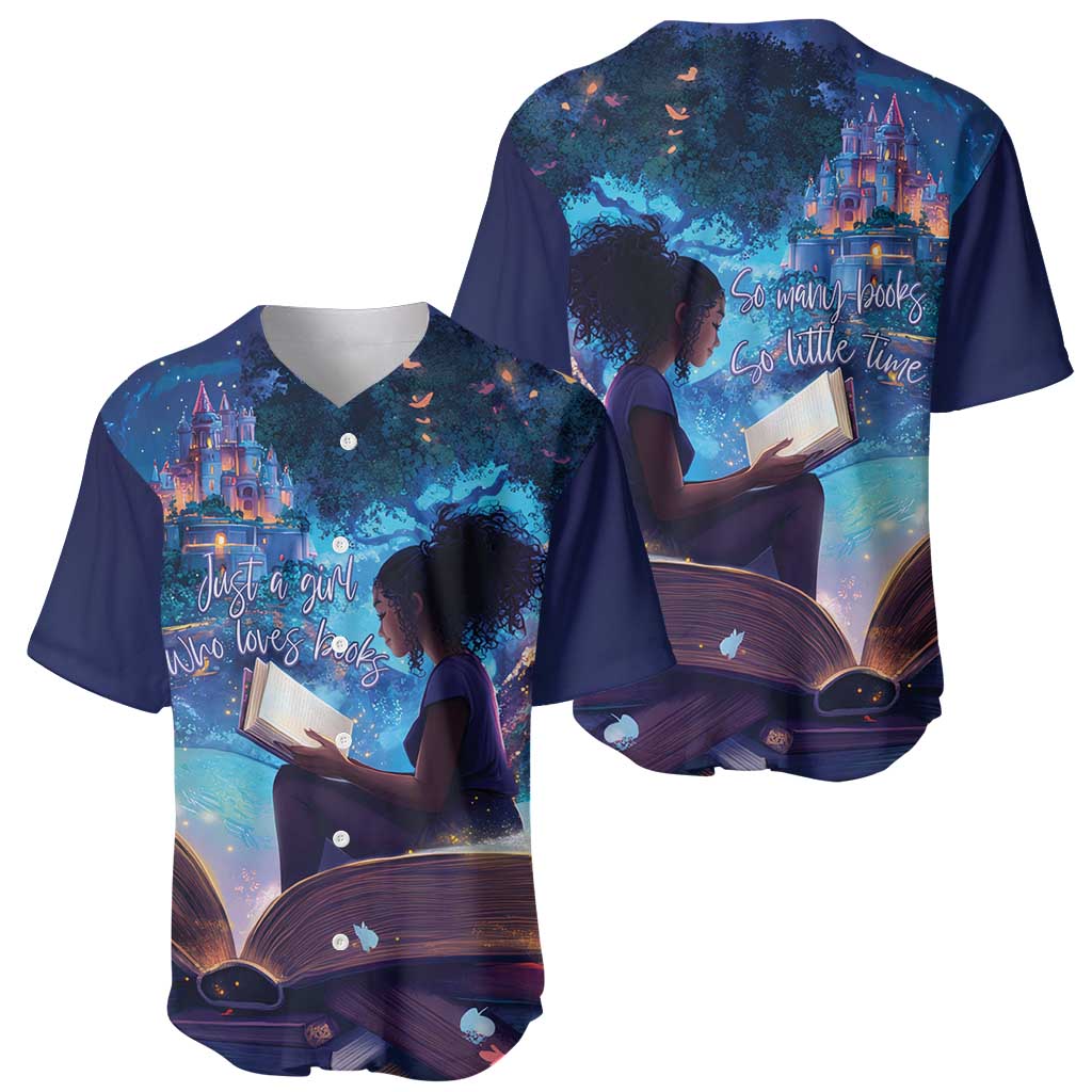 Black Girls Book Lovers Baseball Jersey Just A Girl Who Loves Books