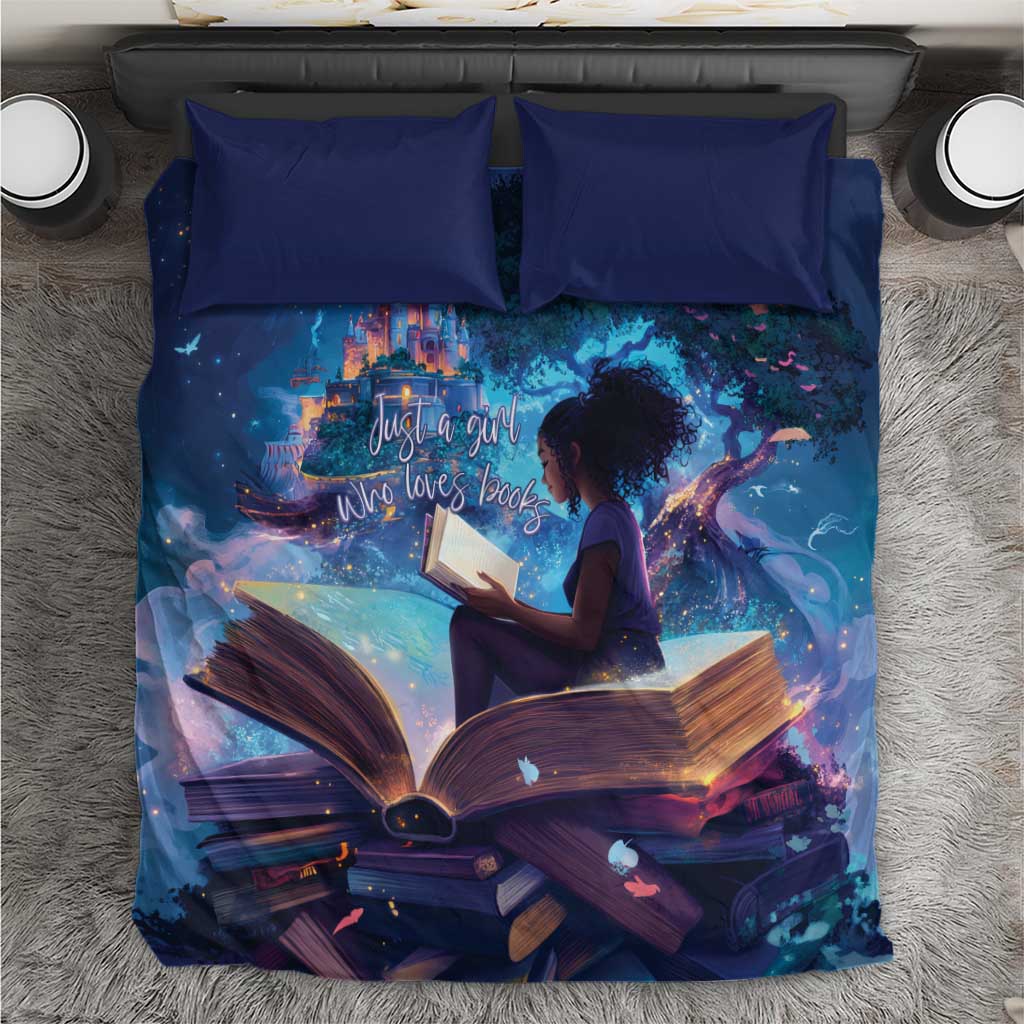 Black Girls Book Lovers Bedding Set Just A Girl Who Loves Books