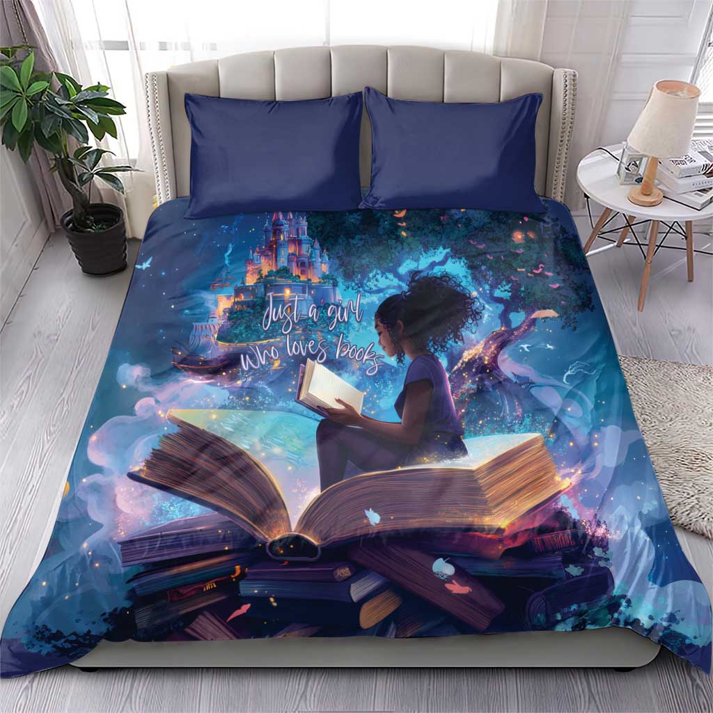 Black Girls Book Lovers Bedding Set Just A Girl Who Loves Books